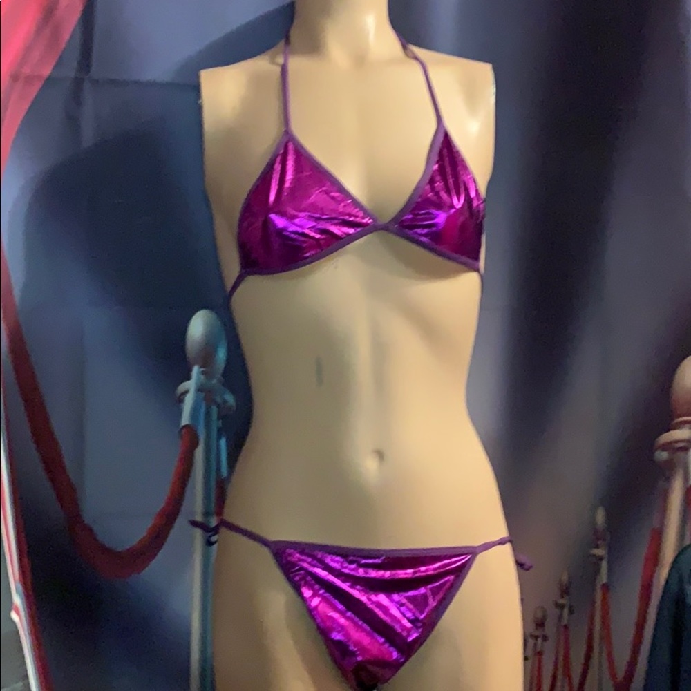 New purple metallic bikini size sm/med